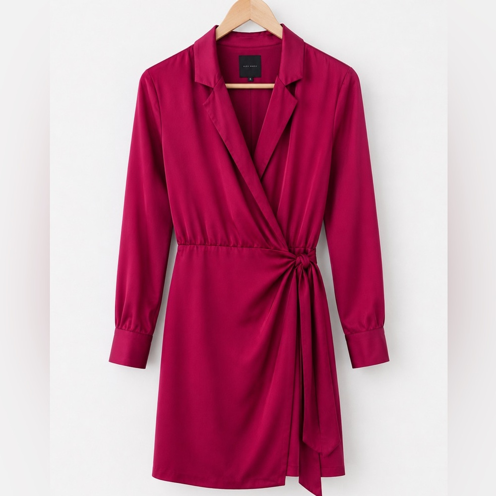 Alex Marie Red Silk Wrap Dress